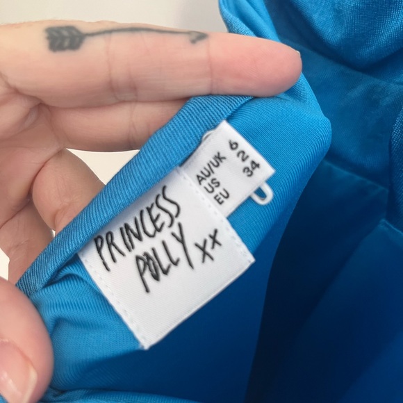 PRINCESS POLLY Blue Halter Neck Bodycon Mini Dress - Picture 5 of 6